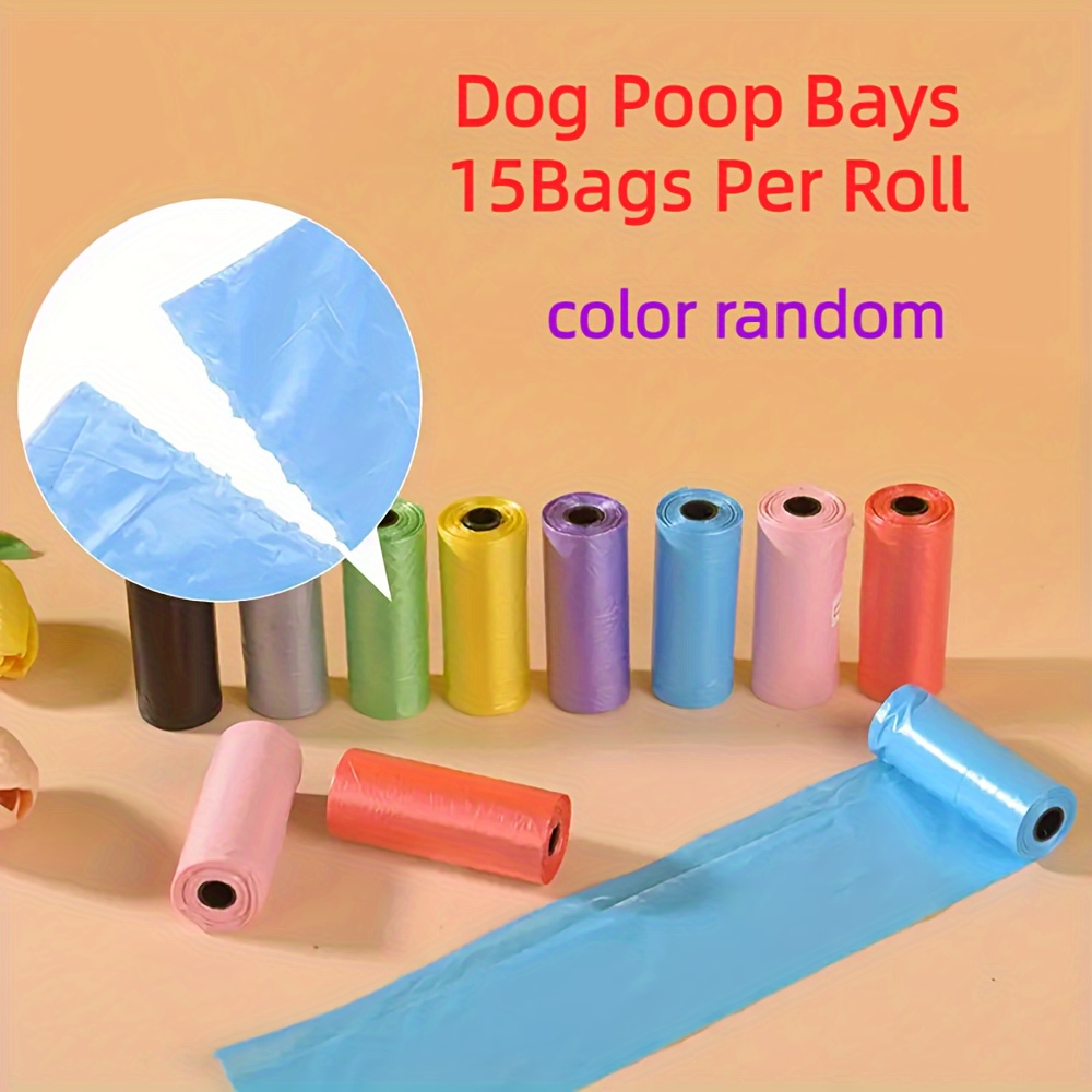 

10rolls Pet Waste Bags For Dogs & Cats, Durable Polyethylene Poop Bags For Outdoor Walking, Animal Waste Disposal Supplies 1 Roll With 15 Bags