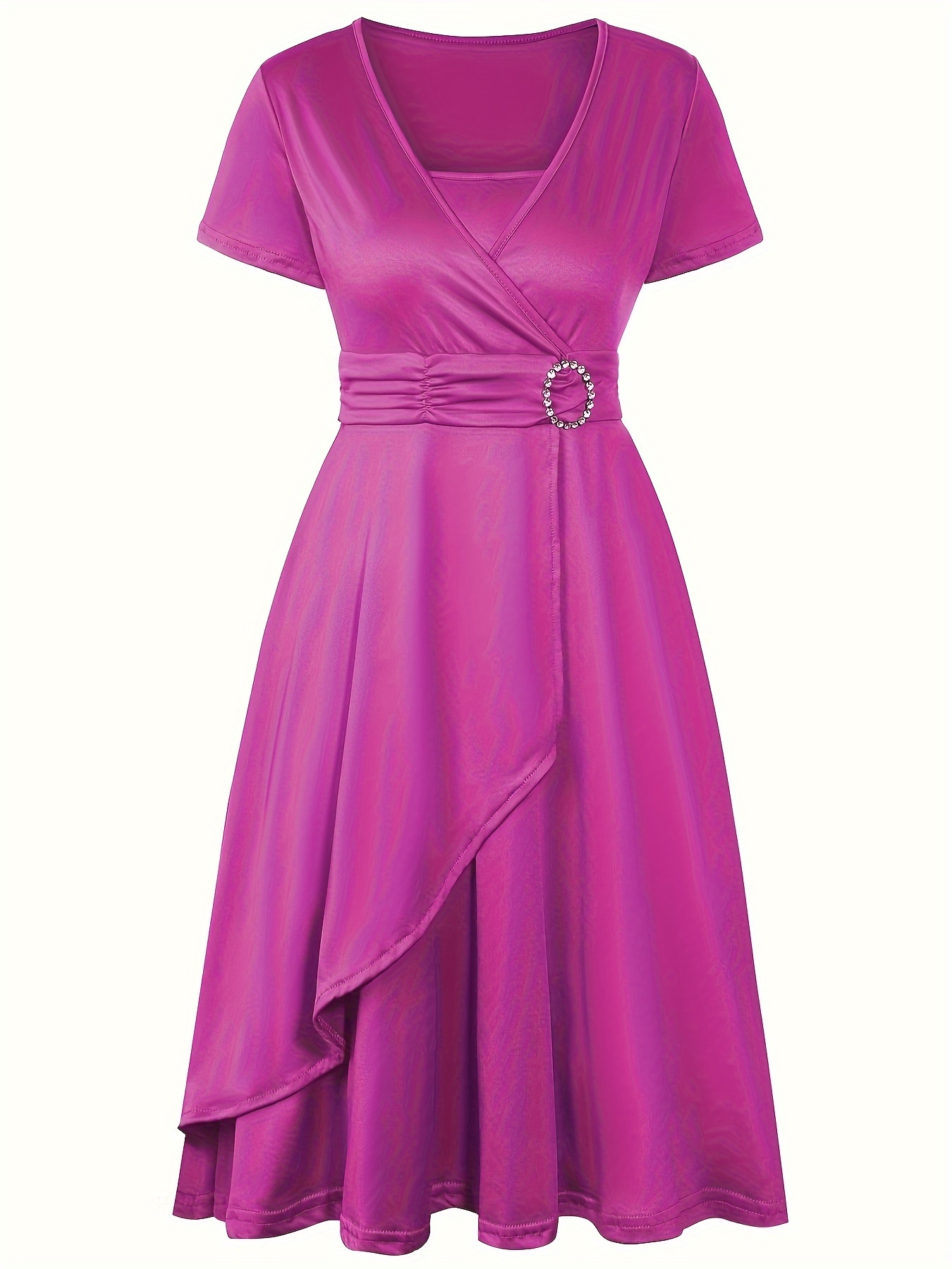elegant skinny rhinestoned dress asymmetrical hem tie waist dress for party banquet womens clothing