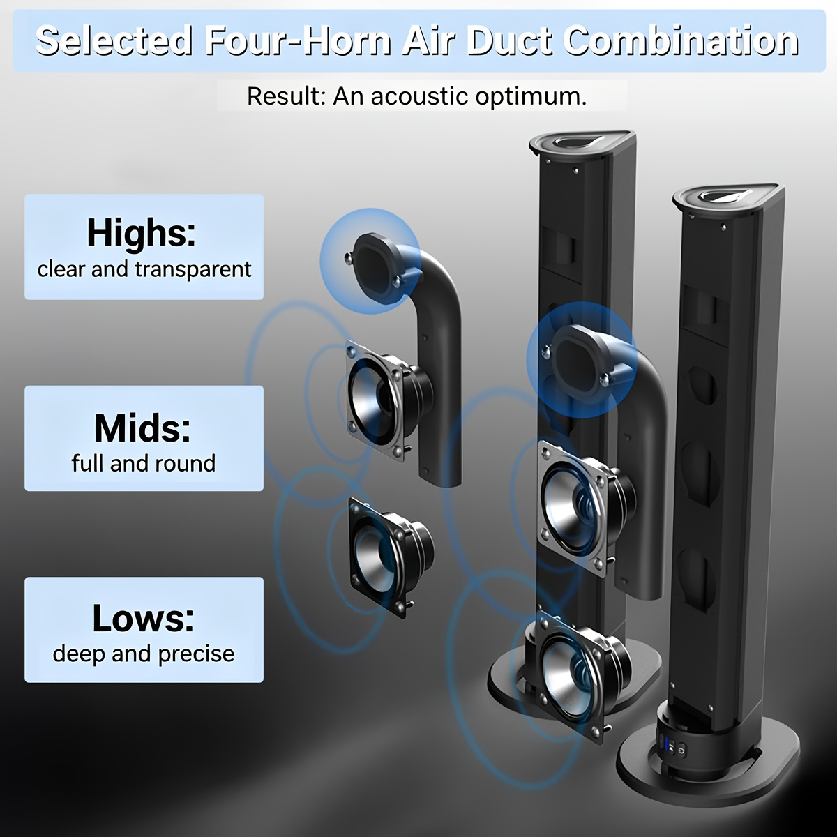 Wireless Soundbar with Surround Sound, Adjustable Speakers
