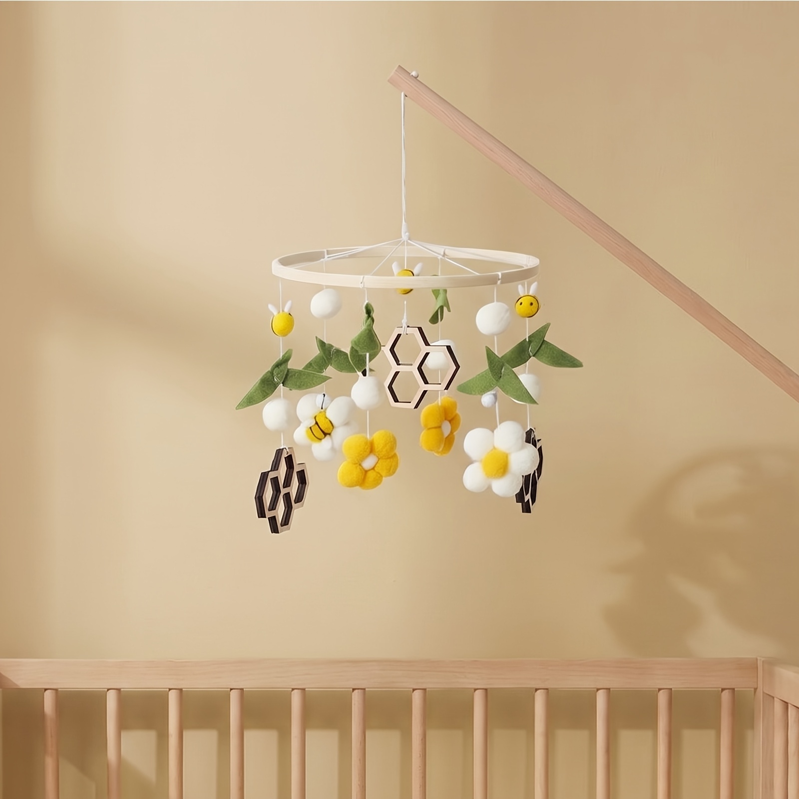 Cute Bee Cartoon Mobile, Hanging Crib Decoration
