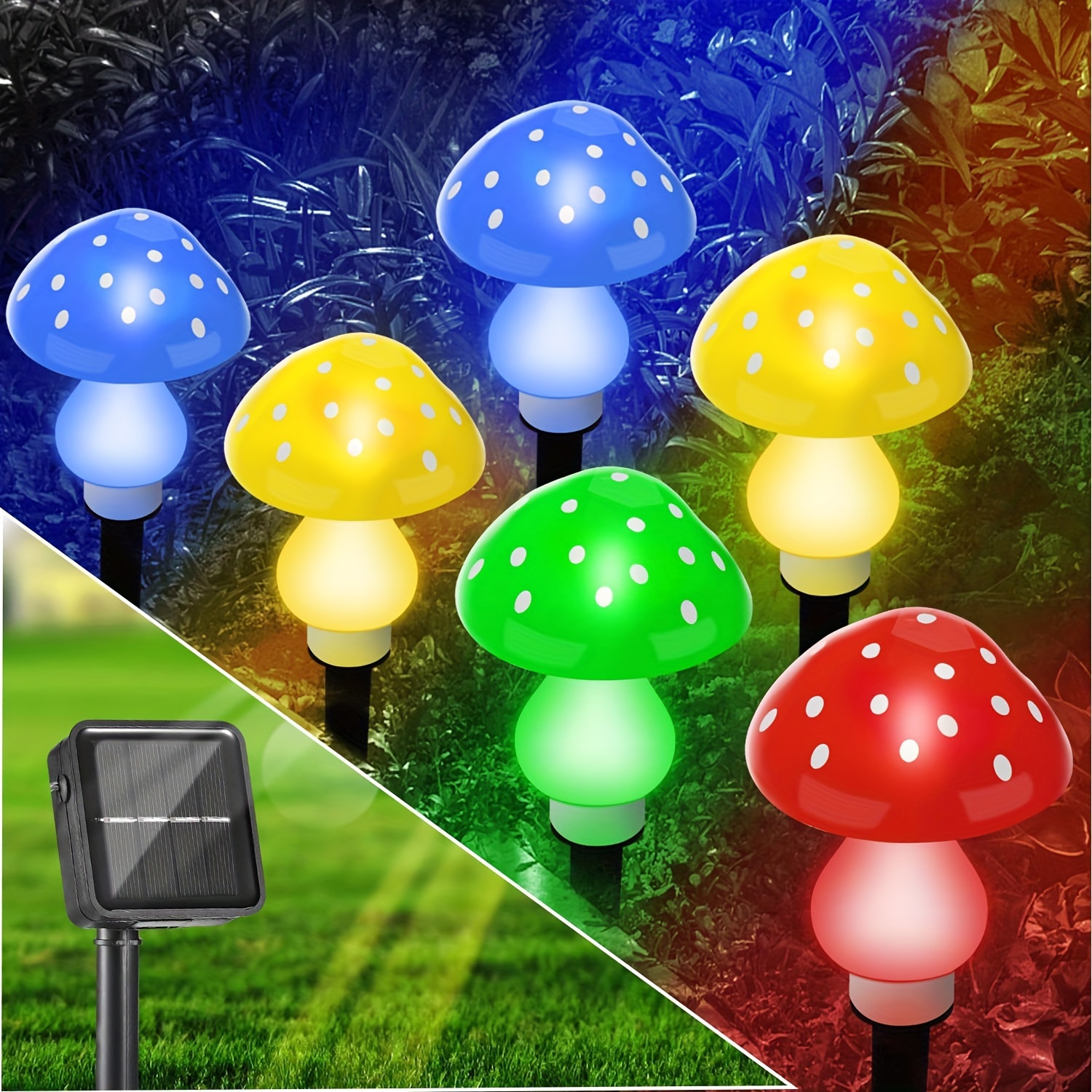 Outdoor solar on sale mushroom lights