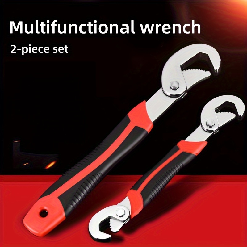 

2pcs Wrench Set, Multi-functional Portable Wrench, Universal Quick Snap And Grip Spanner, Multi-purpose Wrench, Pipe Pliers, Adjustable Wrench