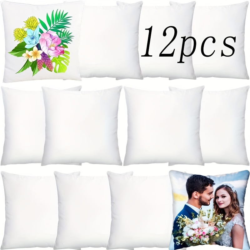TEMU 1 Set Of 12 Blank Pillowcases, Pillowcase, Printed Pillowcase, 16x16 Inches, Christmas Hot Transfer Pillowcase