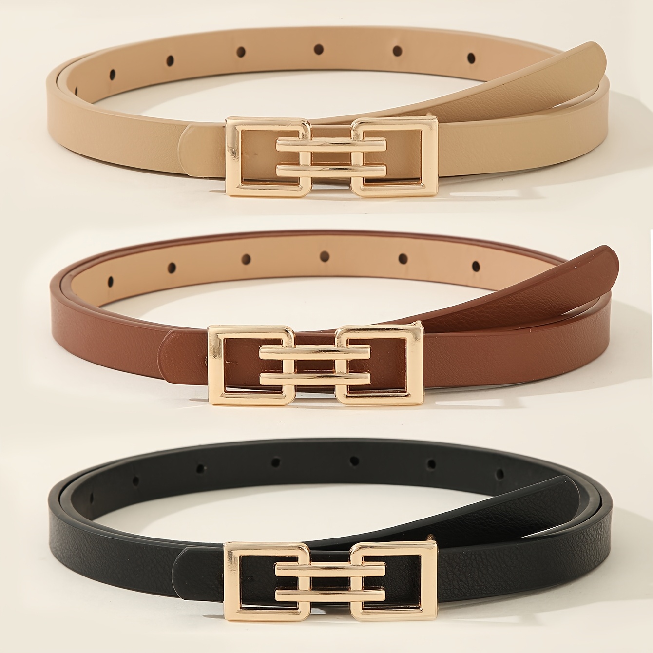 3/4pcs Alloy Decorative Women's Belt, Daily Casual Versatile Small Belt