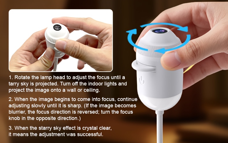 usb starry sky projection wall light with adjustable hose moon and   of stars ambient lamp details 6