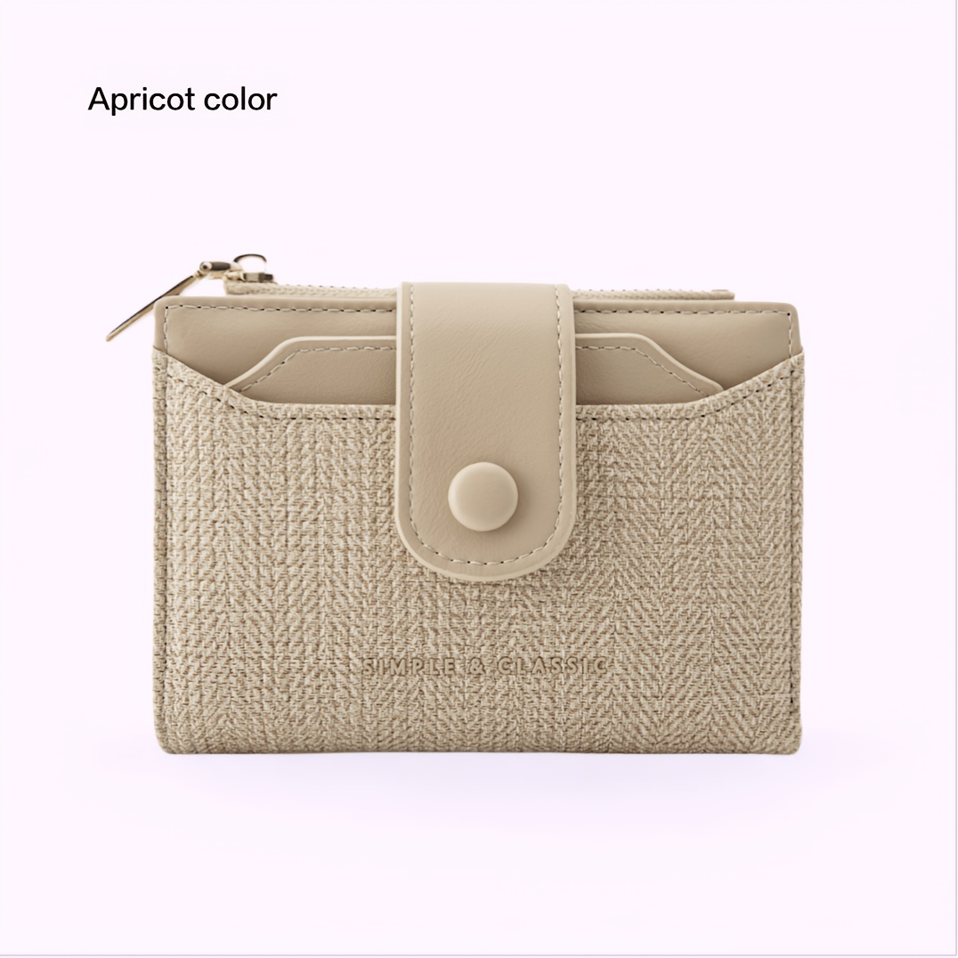 TEMU de mujer tipo billete con tarjetero desmontable, de PU con estampado en relieve, múltiples ranuras para tarjetas, ventana transparente para