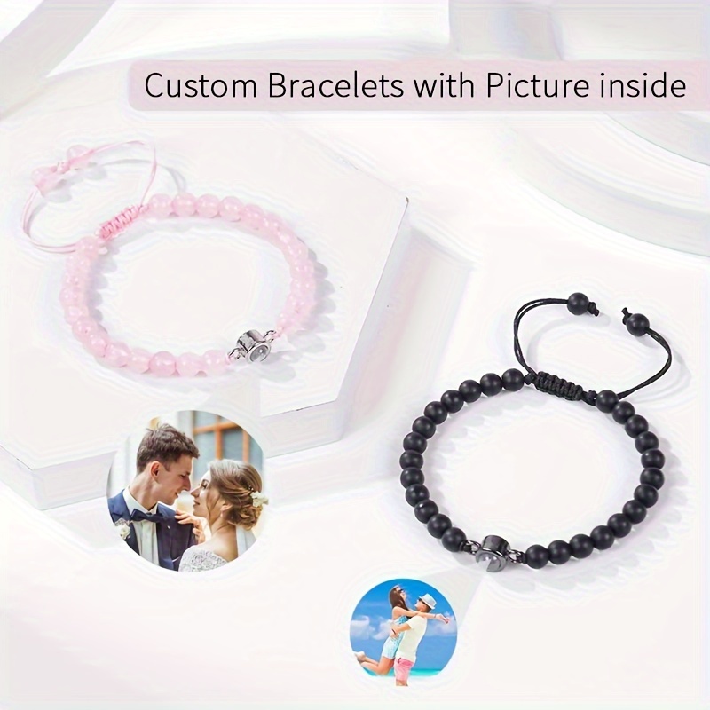 Personalized Photo Projection Bracelet, Customizable Charm