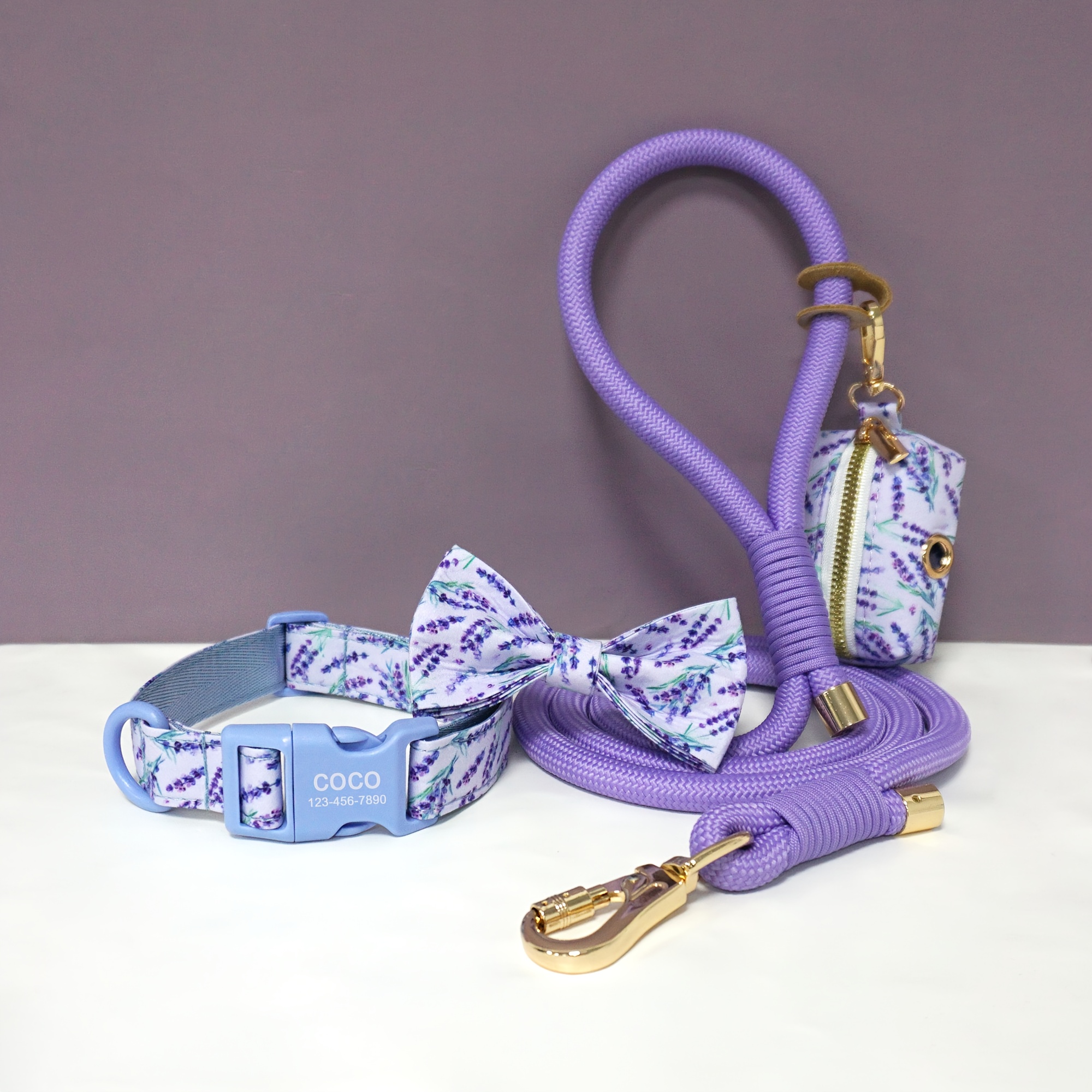 4pcs Cute Colorful Adjustable Pet Dog Collars with Bow Tie