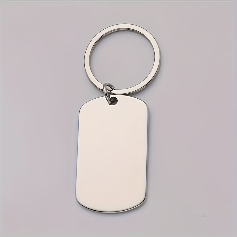 E-shop 10 Edelstahl-Schlüsselanhänger, Runde Rechteckige Dog-Tag-Anhänger, Aus Verschleißfestem Langlebigem Material! Hochwertige