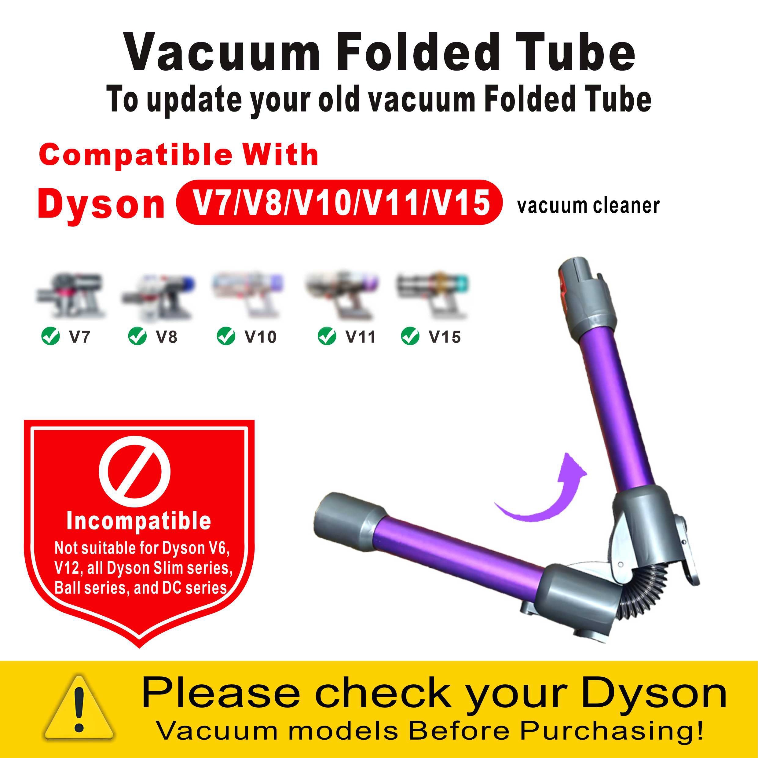 

For Dyson Vacuum Cleaner Extension Rod - Foldable Metal Tube For Models V7, V8, V10, V11, V15 Series