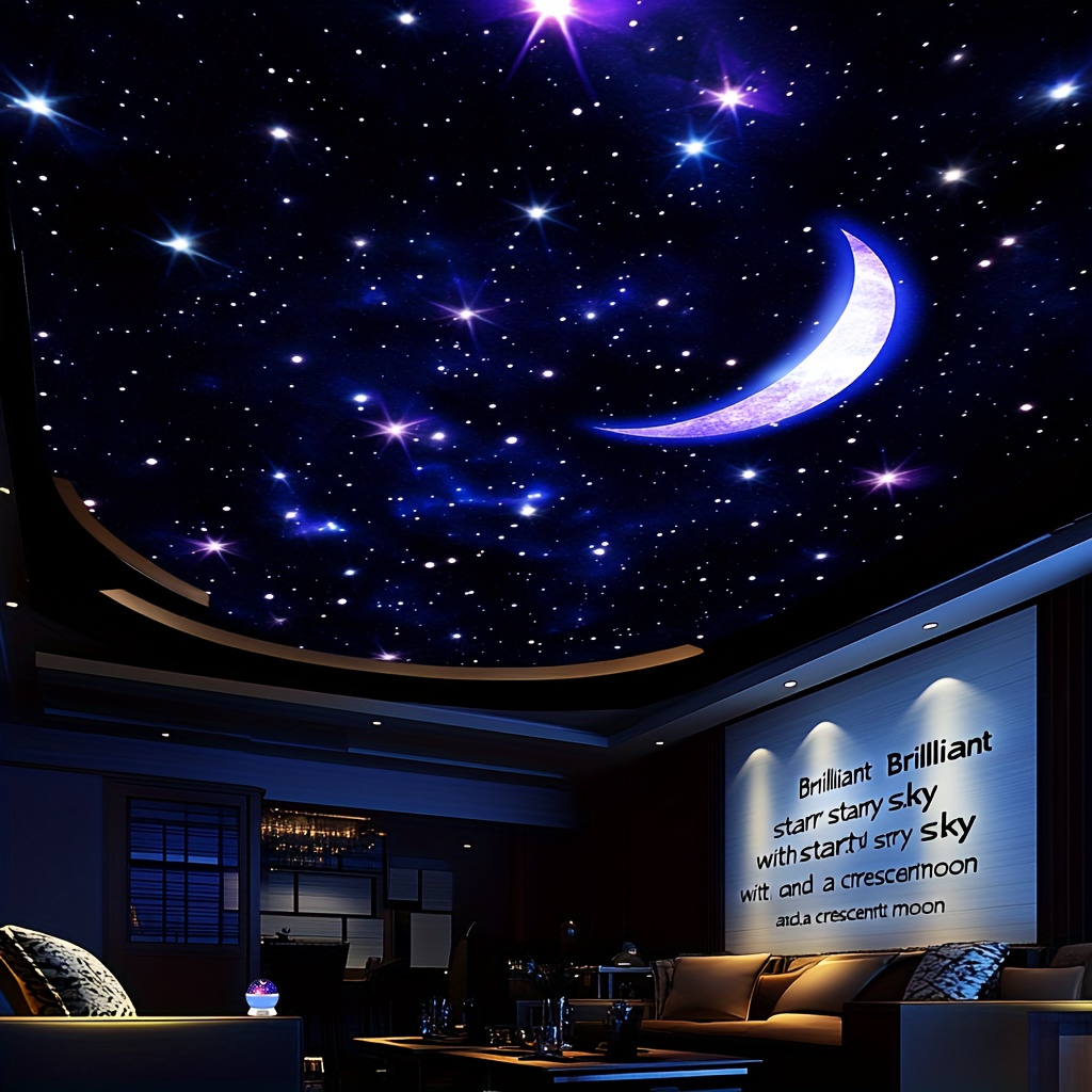 TEMU 1pc Bedroom Projection Night Light, Cute Bedroom Starry Night Light, 360 Degree Rotating Projection You A Atmosphere, 2 (night Light