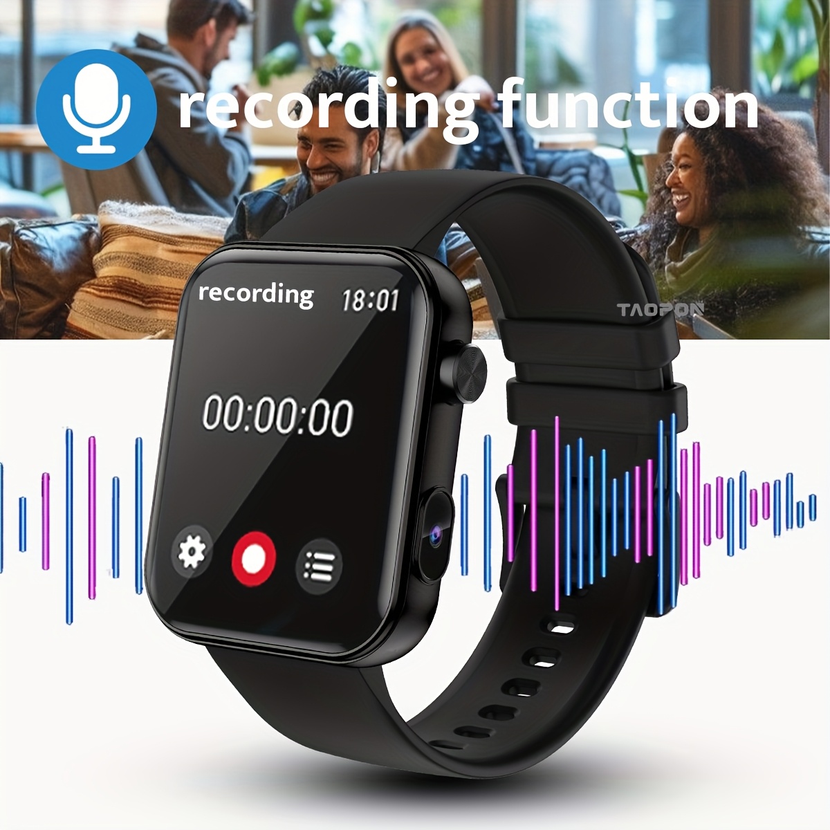 Les montres intelligentes TAOPON pour hommes et femmes sont livrées avec des fonctionnalités telles que la photographie, l'enregistrement audio et la vidéo, équipées d'une caméra intégrée, d'un tracker de fitness de calories et de la surveillance du sommeil.