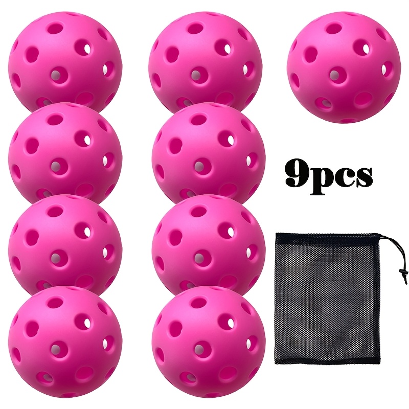 TEMU 9pcs Pack (9- Tube Suitable For Training & Competitive Play) - Pickleball Balls With 40-hole, Durable High-bounce True Flight For Outdoor/ Play,