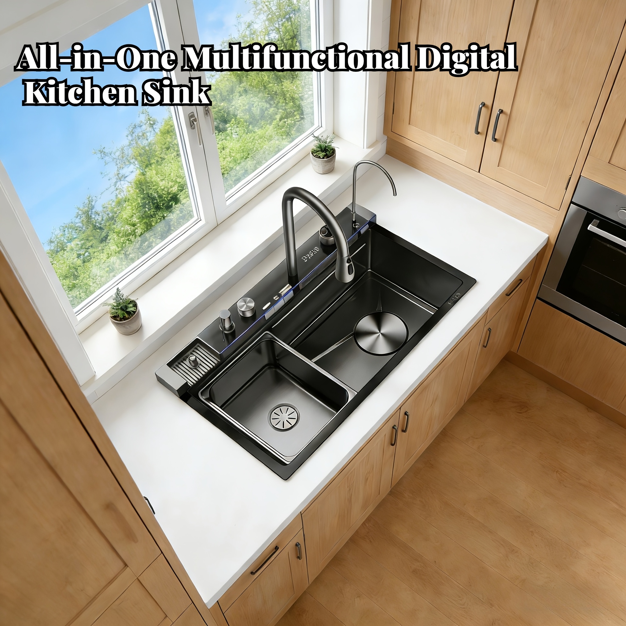 Thickened 5.0 Integrated Multi-functional Sink Kitchen Sink Large Single Bowl