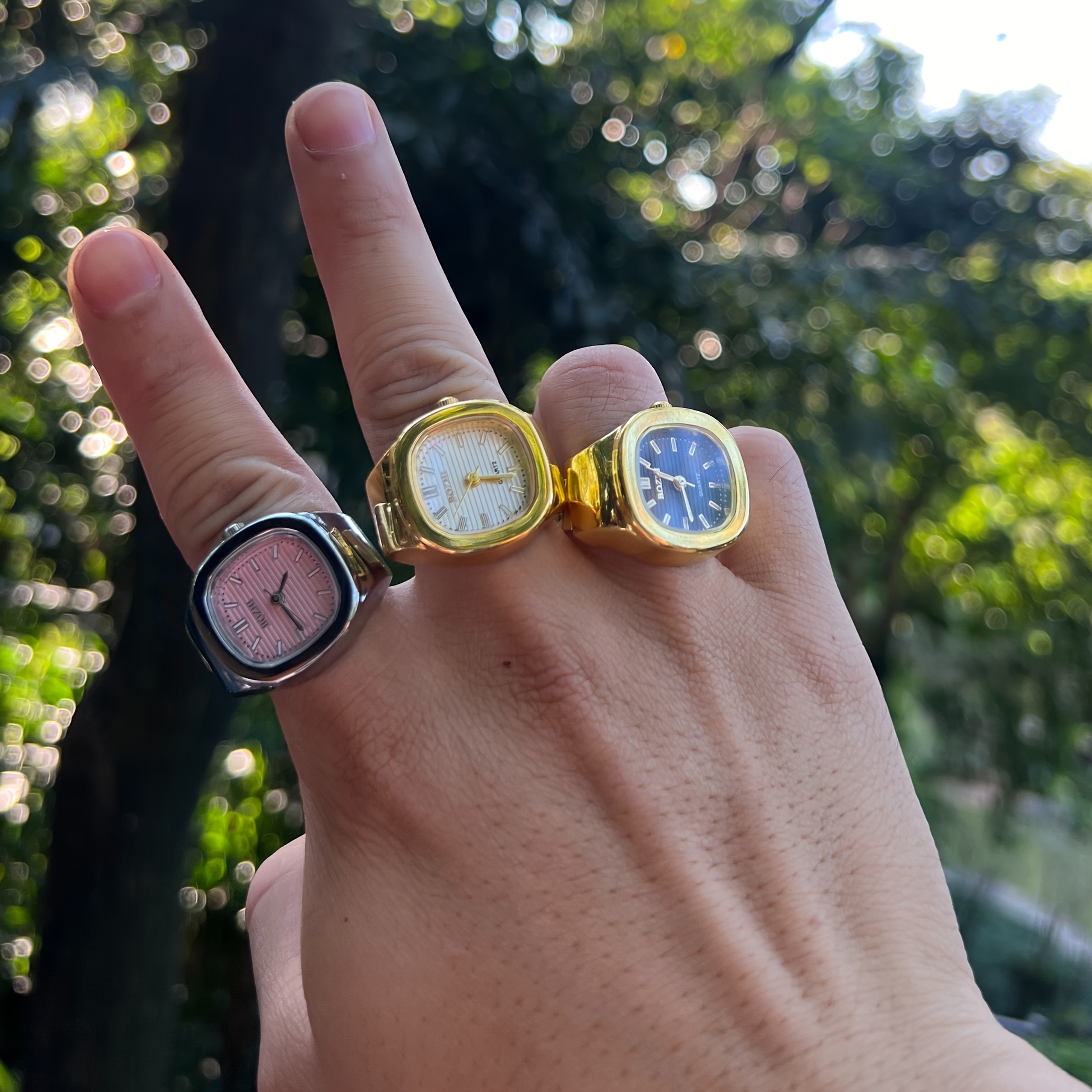 男女兼用】ストレッチ 伸縮性バンドリング 腕時計 文字盤 カジュアル