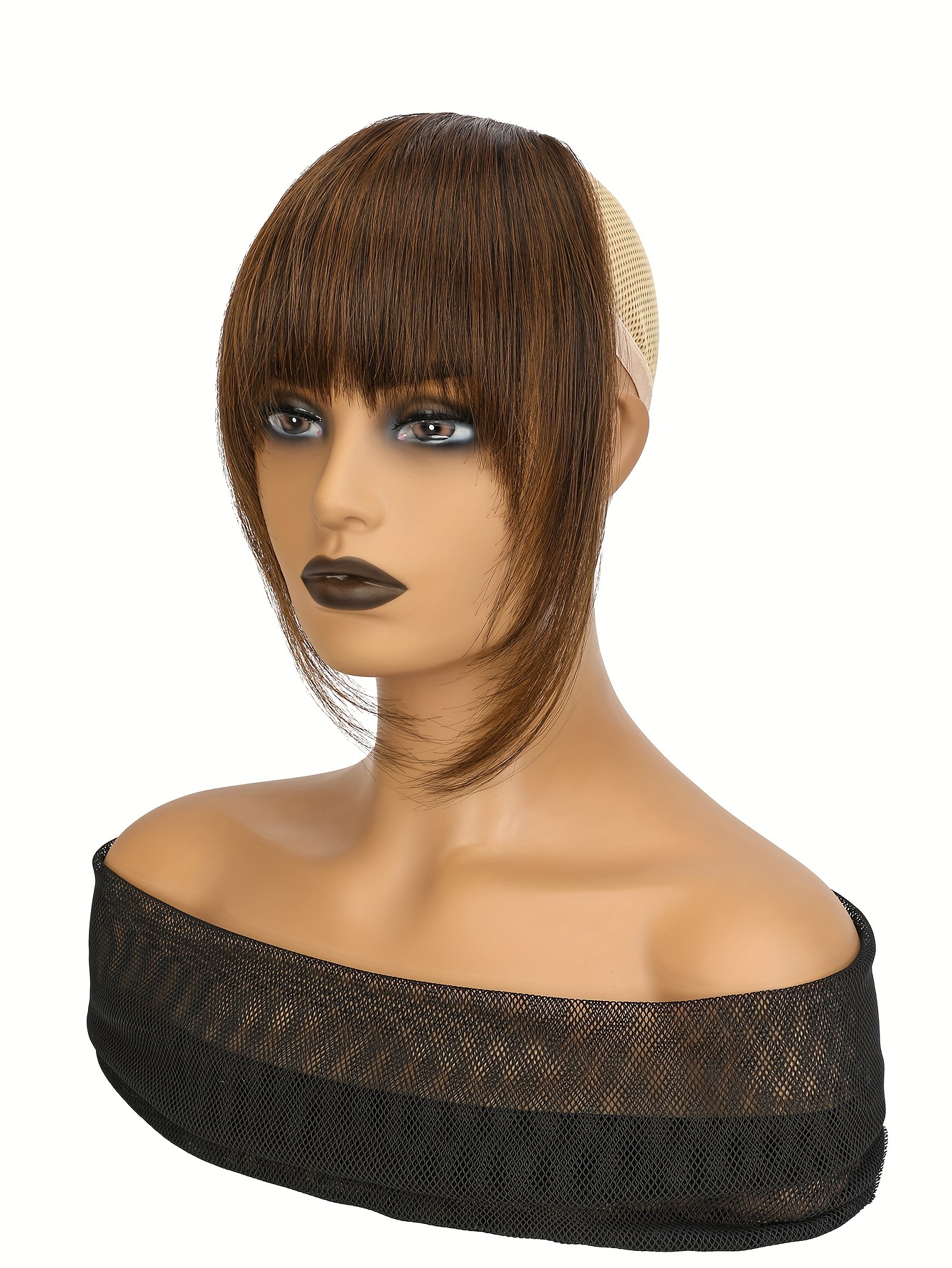 synthetic wig with 12 inch bangs on   suitable for daily   ladies details 11
