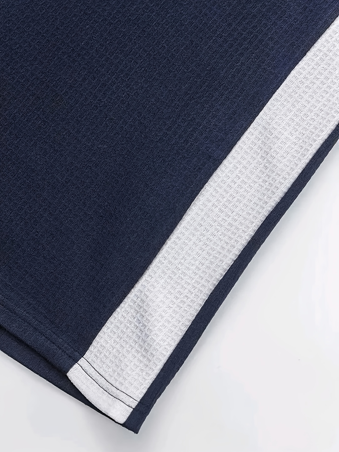 Heren Herfst Wafel Gebreide Lange Mouw Polo Trui | Modieus Kleurblok Design, Metalen Textuur Knopen, V-hals, Geschikt voor Fitness en Casual Kleding