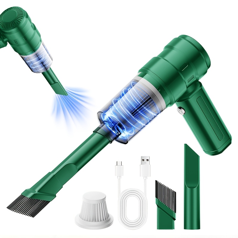 TEMU Car Vacuum Cleaner, With Vacuum Cleaner And Computer Cleaning Crevice Accessories. Lightweight & Powerful Suction, Usb Rechargeable With Long .