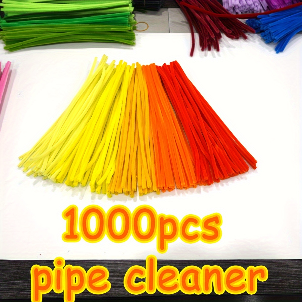 

1000 Pcs Yellow Series Pipe Cleaner - Vibrant Colors For Decor & Diy Crafts - Suitable For 14+