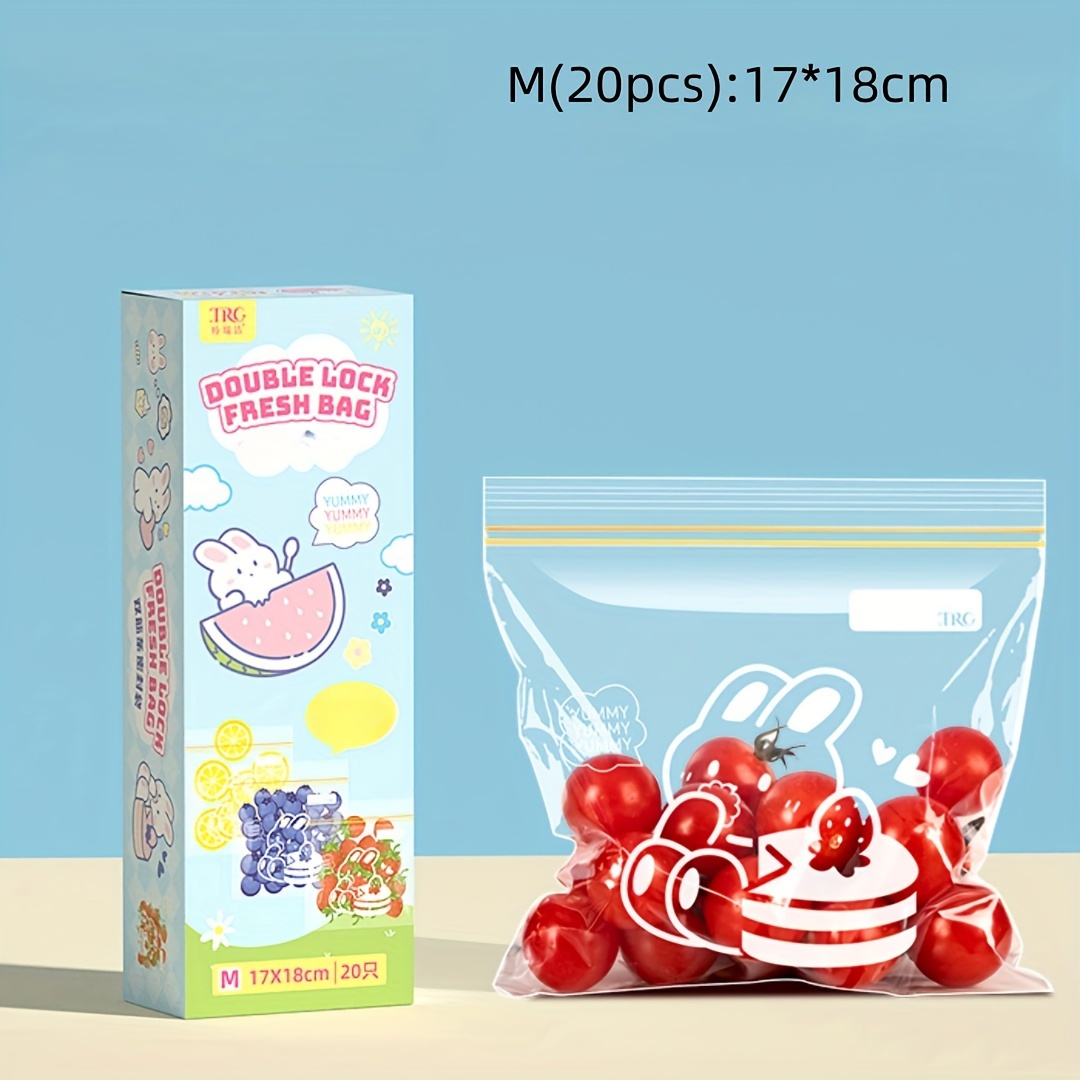 Image of 15/20/55pcs Thickened Food Storage Bags For Home Use, Freezer-safe Fruit And Vegetable Organizer Bags, Kitchen Storage Bags