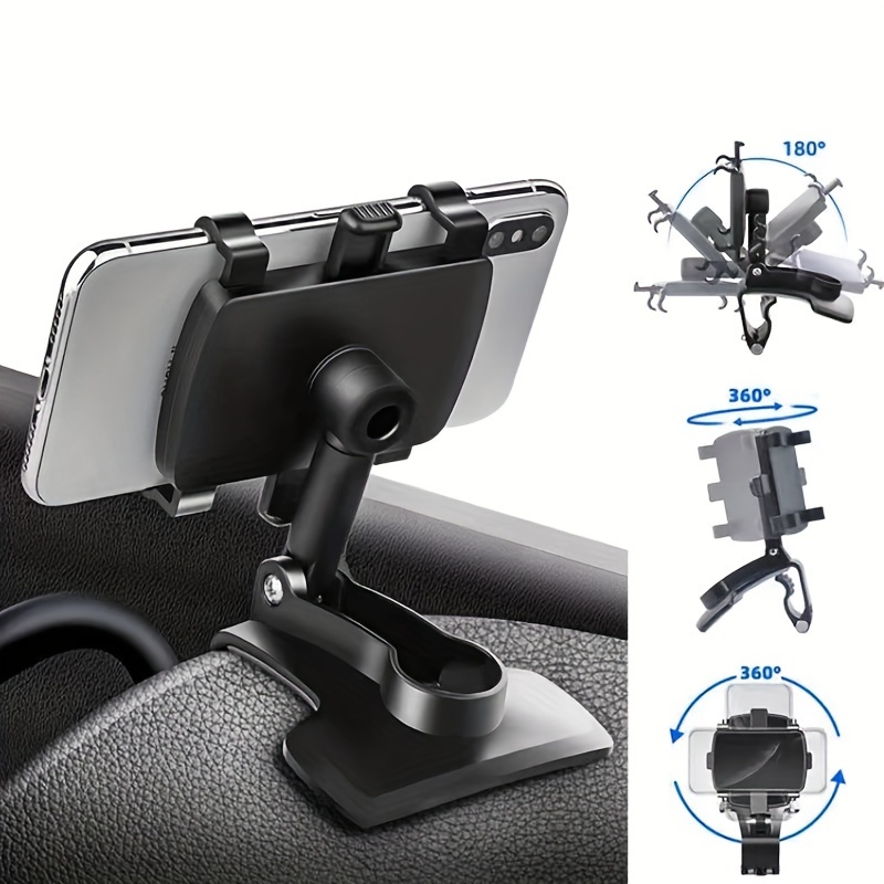 

Universal Abs Dashboard Car Phone Holder With Gps Navigation Stand, Sun Visor Clip Mount For Vehicle