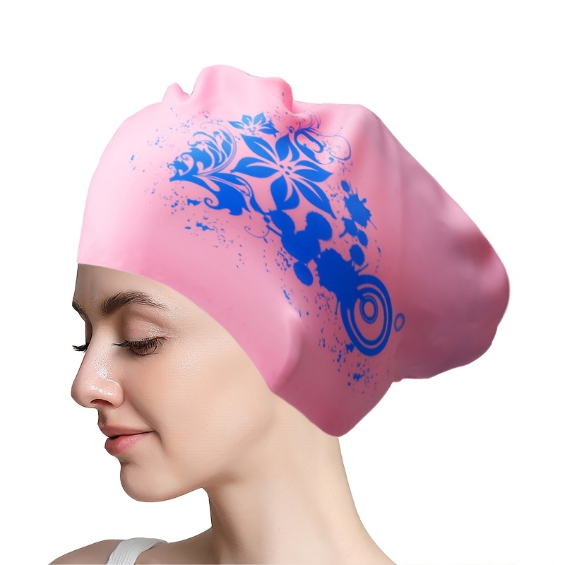 swimming cap for long hair by large silicone swim cap for women men and     for long hair Product details 9