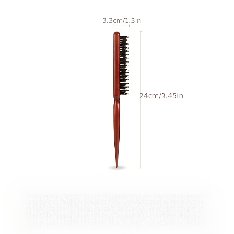1pc 3-row Bristle Pointed Tail Comb, Synthetic Bristle And Synthetic Bristles, For Scalp Massage And Hairstyle Design, Styling Tool Suitable For Normal Hair