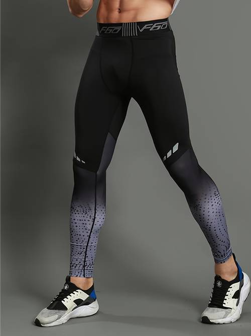 mens fashion printed compression leggings high quick dry moisture wicking base layer for fitness sports running and training