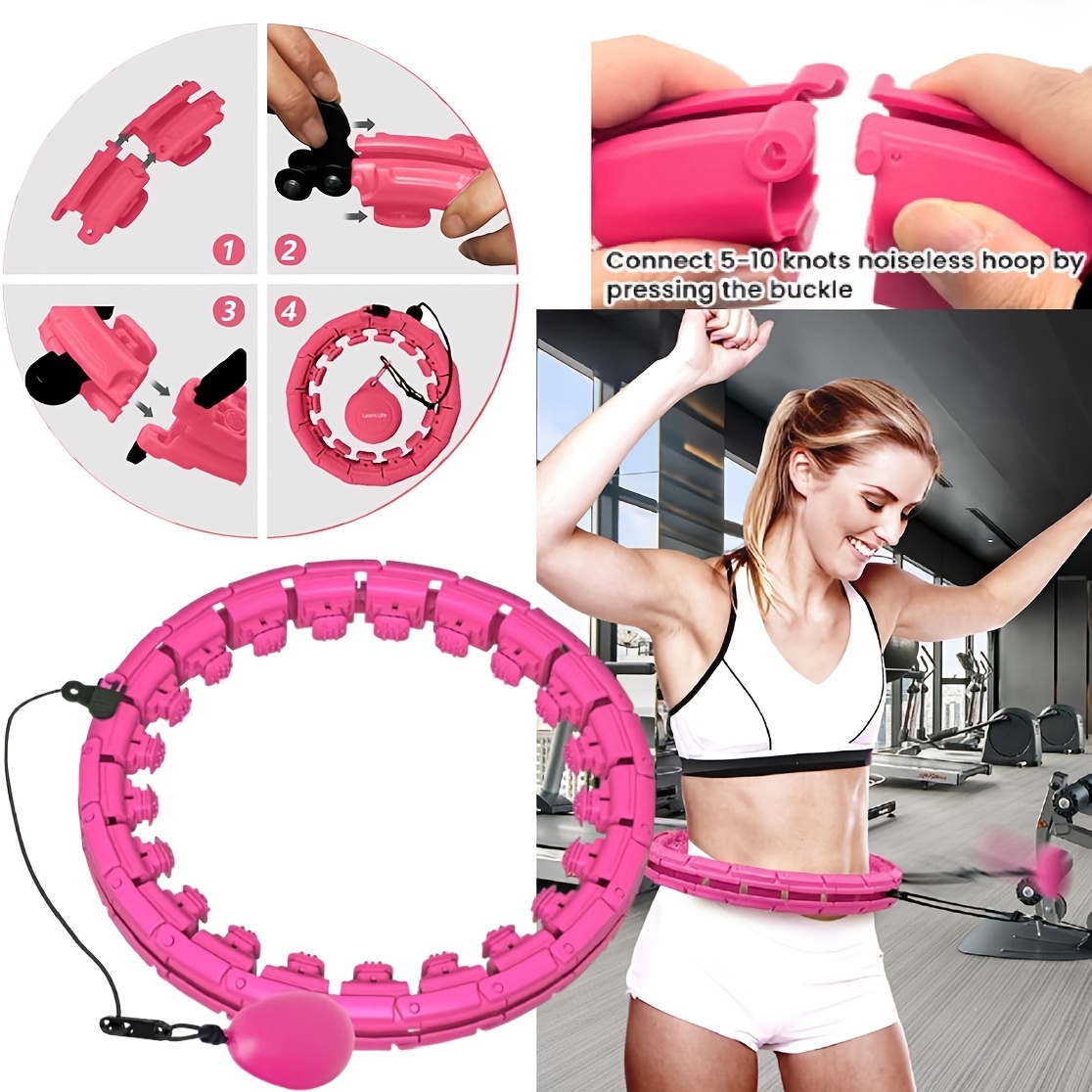 TEMU Weighted Hoop Yoga Pilates Workout Equipment, Home Gym Workout Training Exercise Equipment