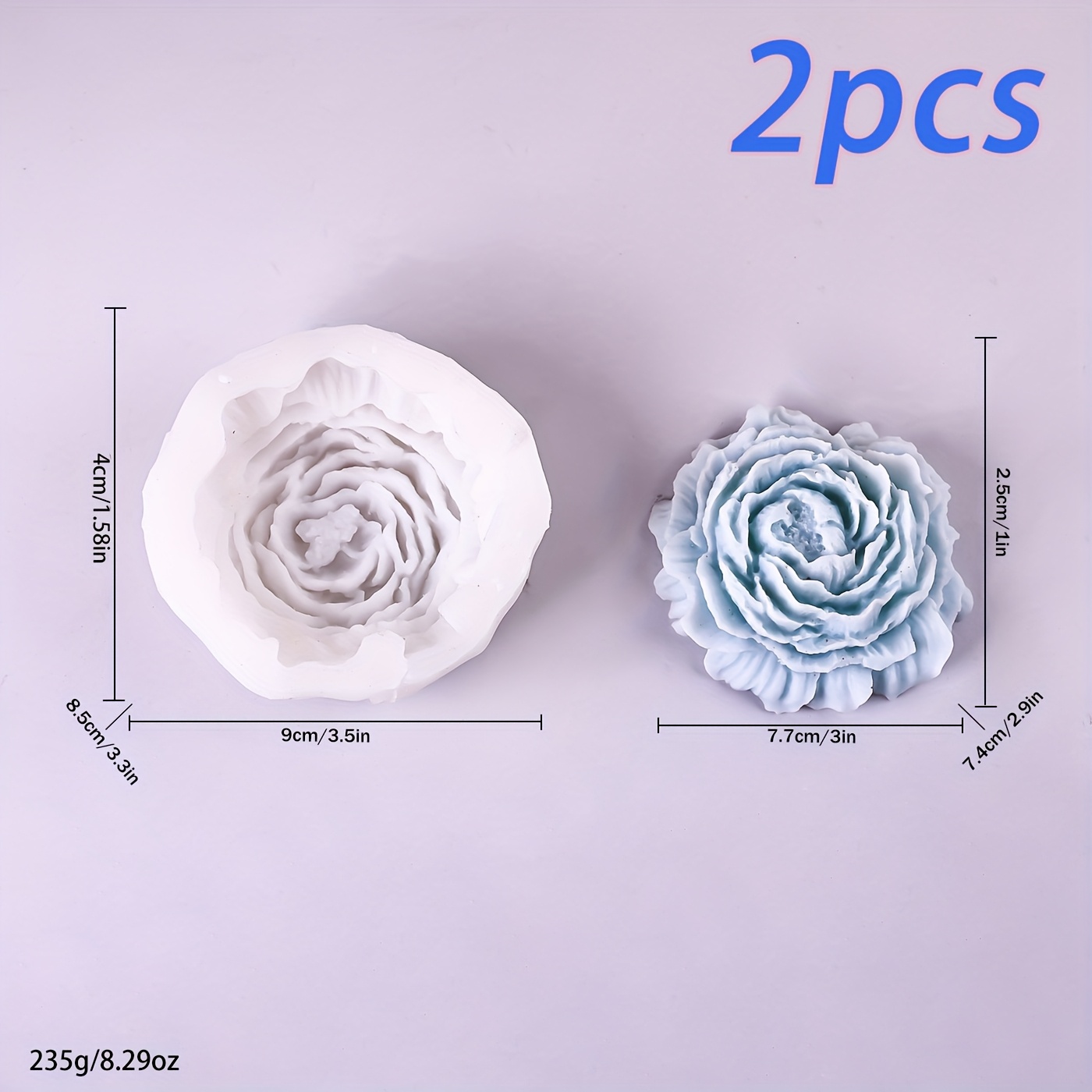 TEMU 2 stampi in silicone a forma di peonia jumbo, per matrimonio, San, , decorazioni , stampo per di , ornamenti per candele