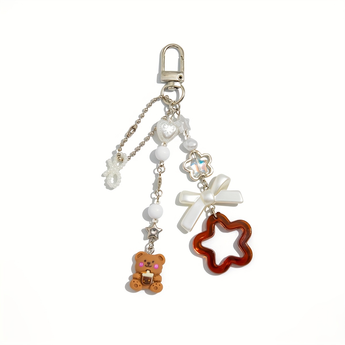 E-shop Süßer, lieber Anhänger, Blumenmuster, Schleife, Stern Quaste, Taschenanhänger, zur Dekoration, Weihnachtsgeschenk, Geburtstagsgeschenk