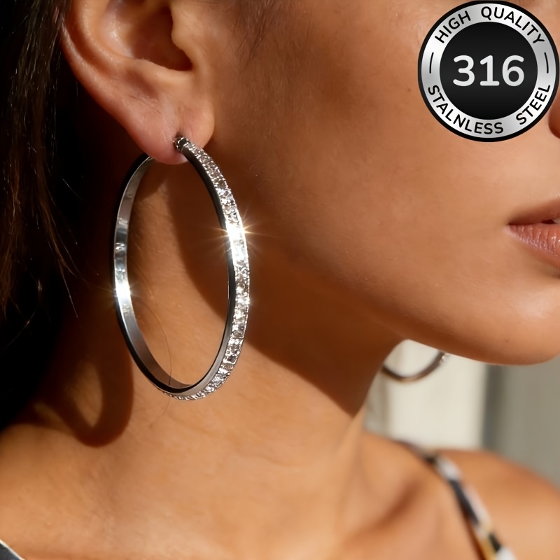 Women's 18K Golden Plated Hypoallergenic Round Earrings