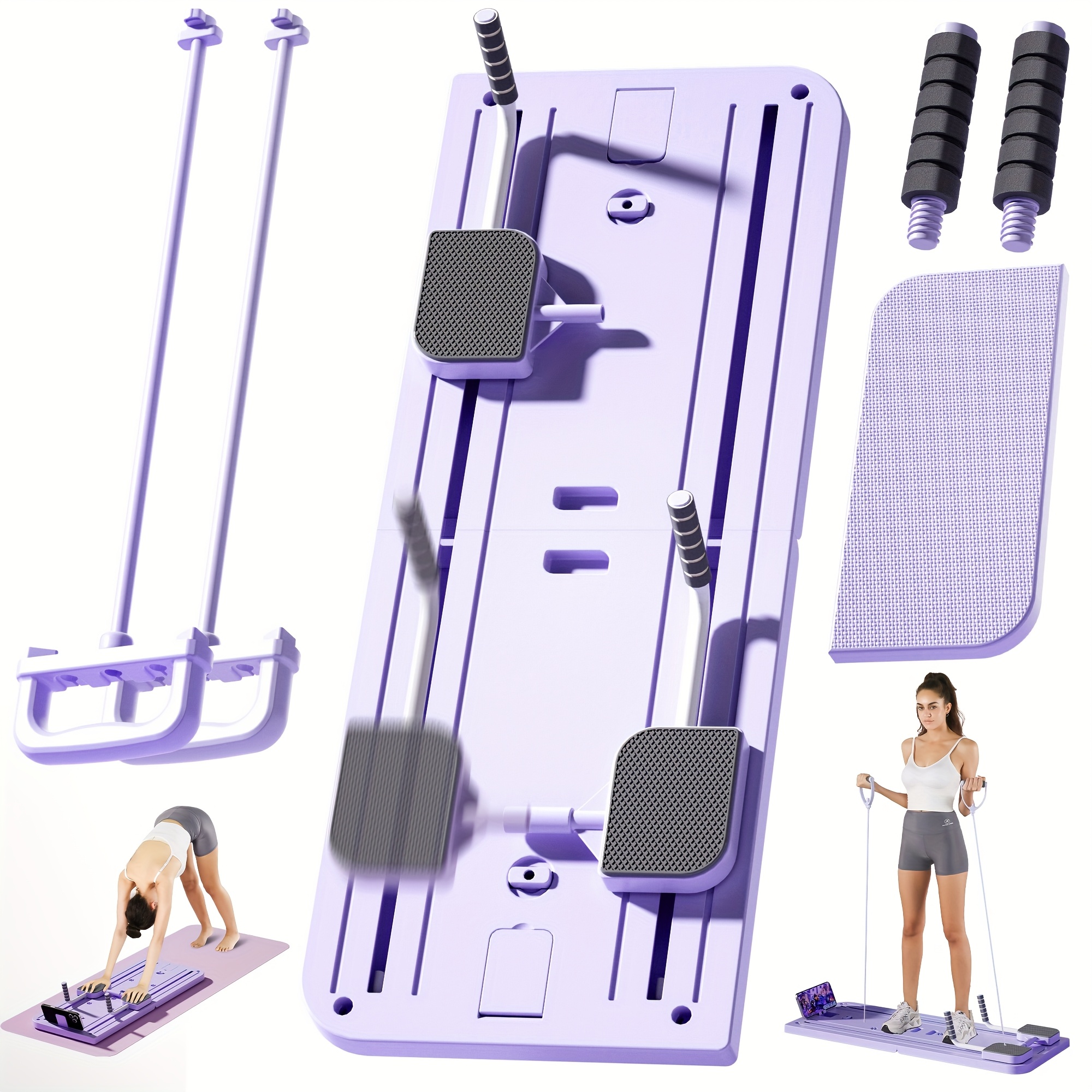 TEMU Pilates Board For Home Foldable, Reformer Machine, Pilates Equipment, Foldable Reformer Pilates Machine For Home Workout Equipment,