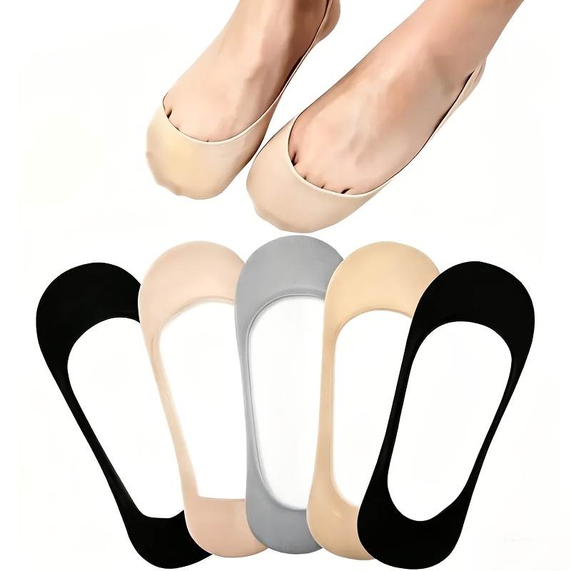 TEMU Women's No-show Socks Ultra Low Cut Liners Non-slip Footies Flats Hidden Boat Summer 3 Pairs (random Color)