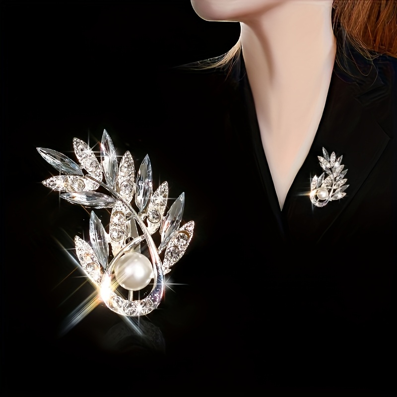 Image of New Fashionable Rhinestone Wheat Ear Brooch With