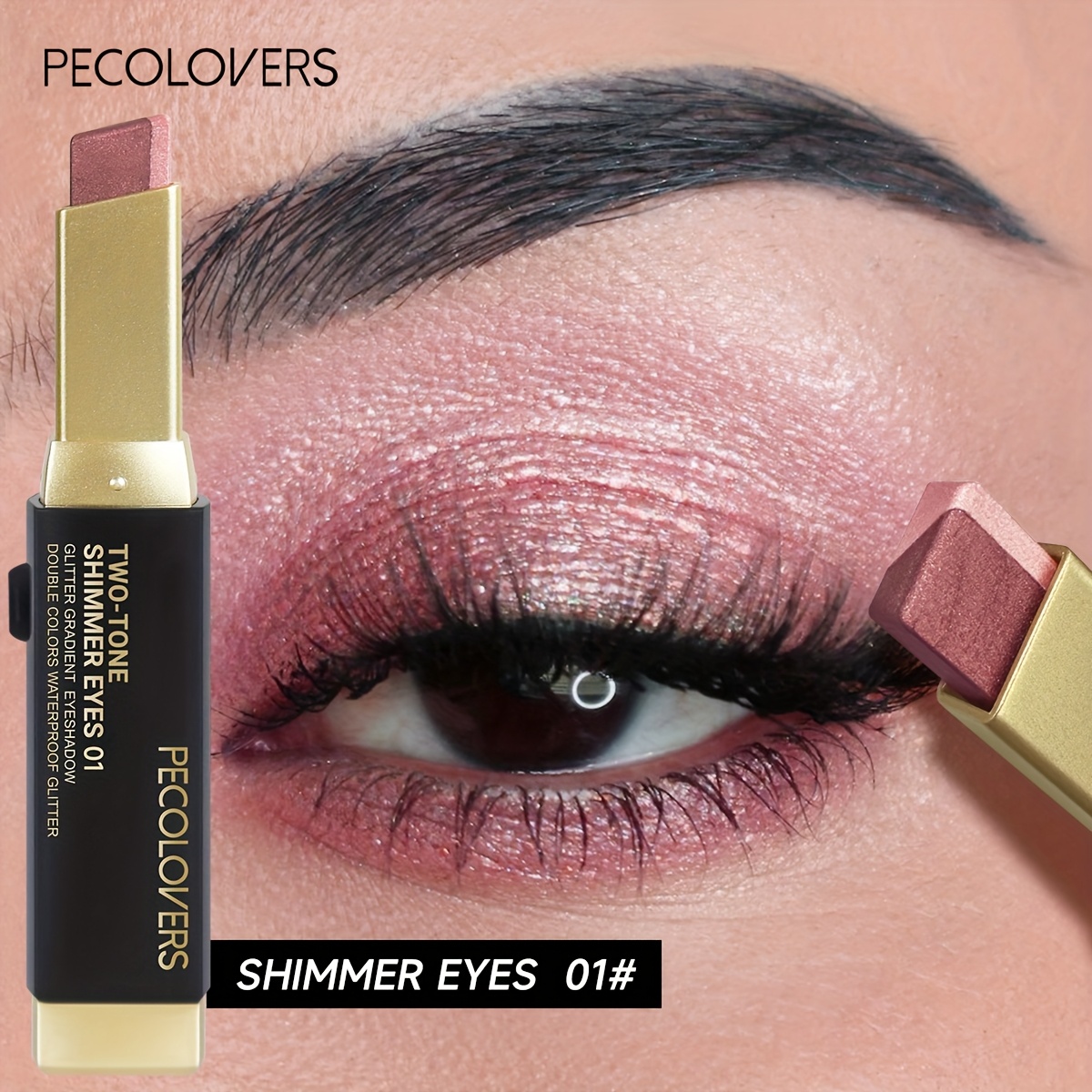 Two-color Eyeshadow Stick, Eye Highlight, Lazy Eyeshadow, Two-color Stacking, Waterproof And Sweat-proof, Eye Cosmetics