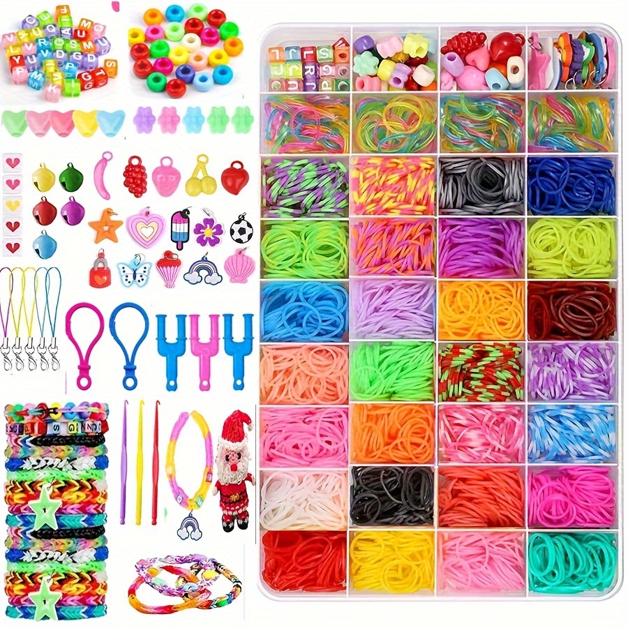 

2000+pcs Rubber Band Bracelet Making Kit - 36-grid Loom Set For Diy Jewelry, Crafts & Gifts