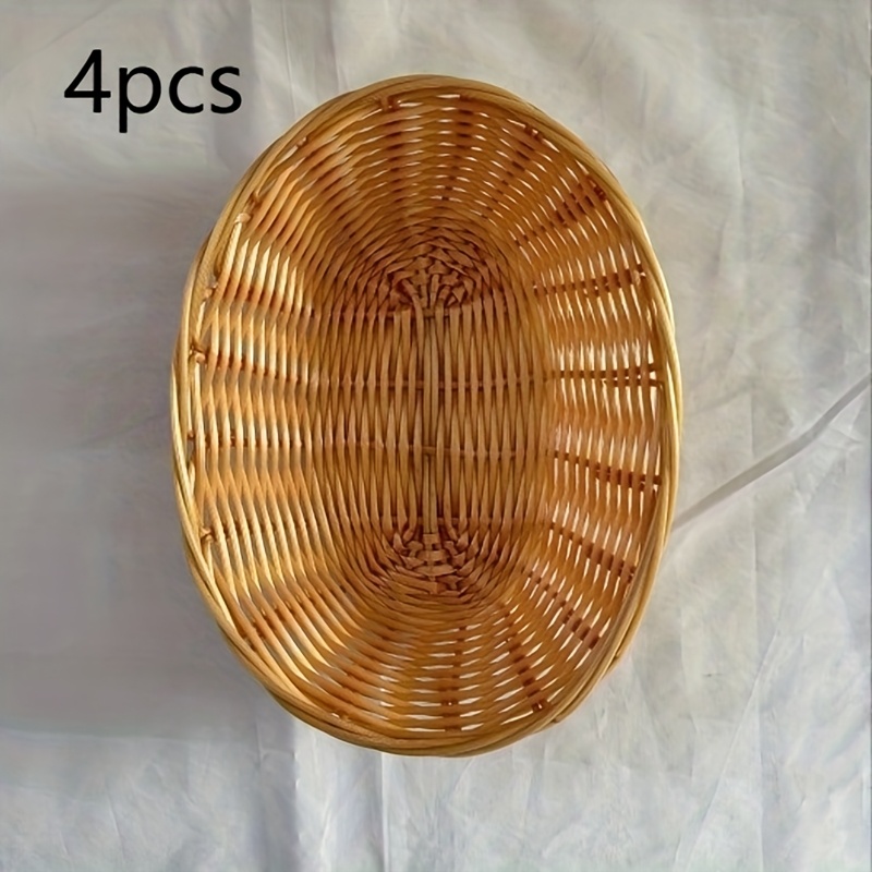 4pcs oval baskets, medium kitchen gift baskets, Christmas gifts, ornaments display, storage of bread, fruits, vegetables, baskets., Shelf Baskets