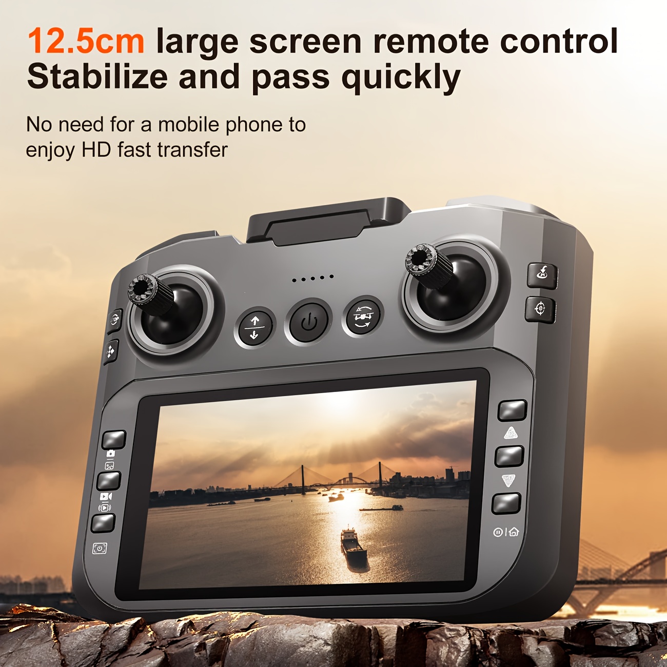 2025 New Large Screen Quadcopter RC Drone, Equipped with HD Dual Cameras, 12.5cm/4.92 Inch Screen, Brushless Motor, Optical Flow Positioning, Six-way Control, One-key Takeoff/landing, Gravity Sensor, 150° Electric Adjustable Camera, 100m Range, Very Suitable for Beginners, Perfect Holiday Gift And Pilot Gift, Versatile Aircraft, Durable Metal Structure.