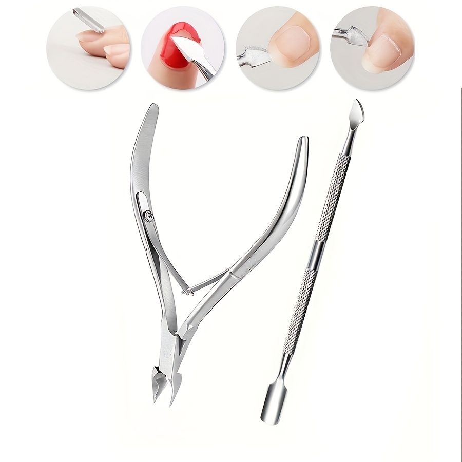 Cuticle Nipper and Pusher Kit, 2pcs Set