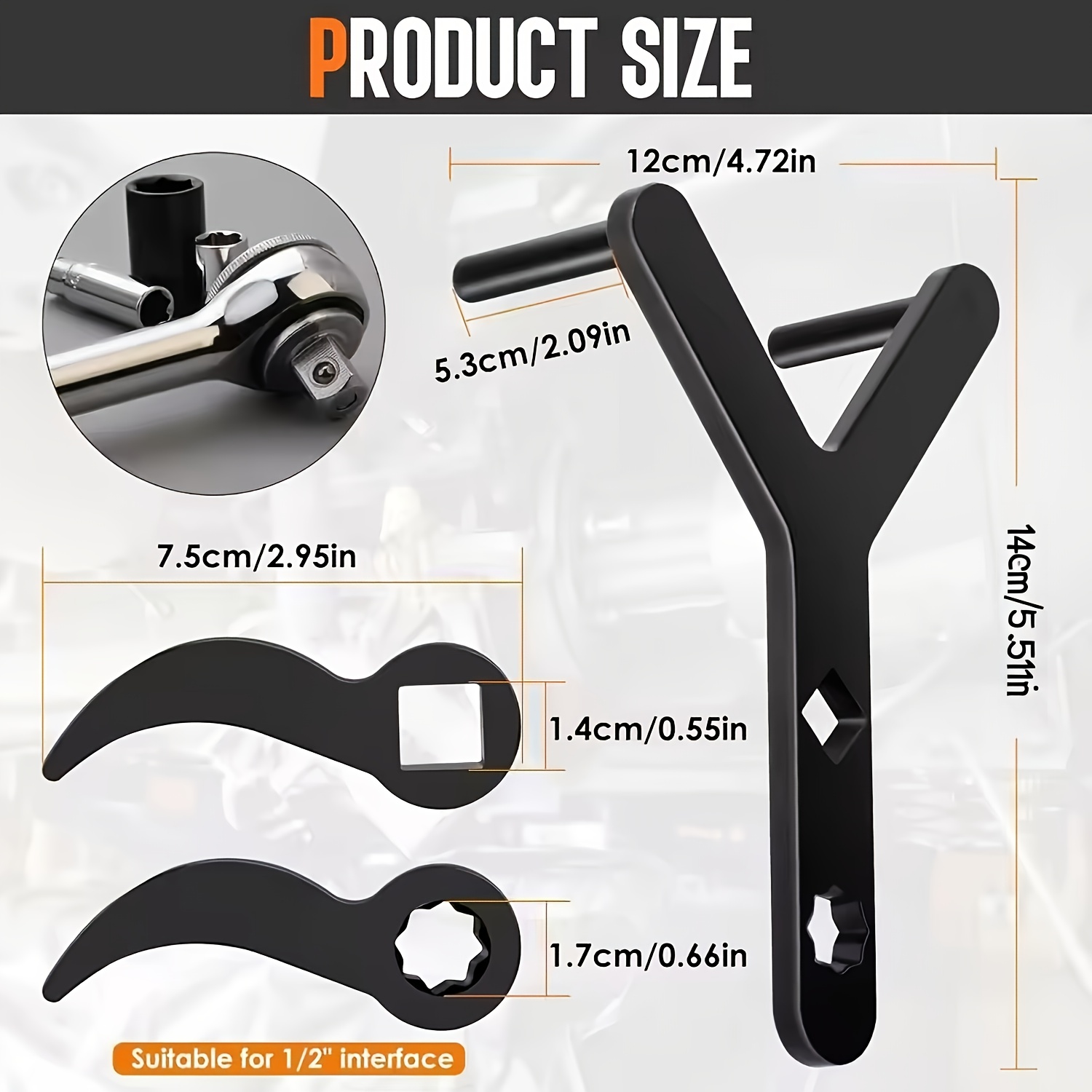 TEMU 1 Set Of 3pcs Car Lower Control Arm Pry Tool, Pry Bar Wrench For 1/ 2 Ratchet Open End Wrench, Axle Drive Shaft Removal Tool, Car Lower Arm
