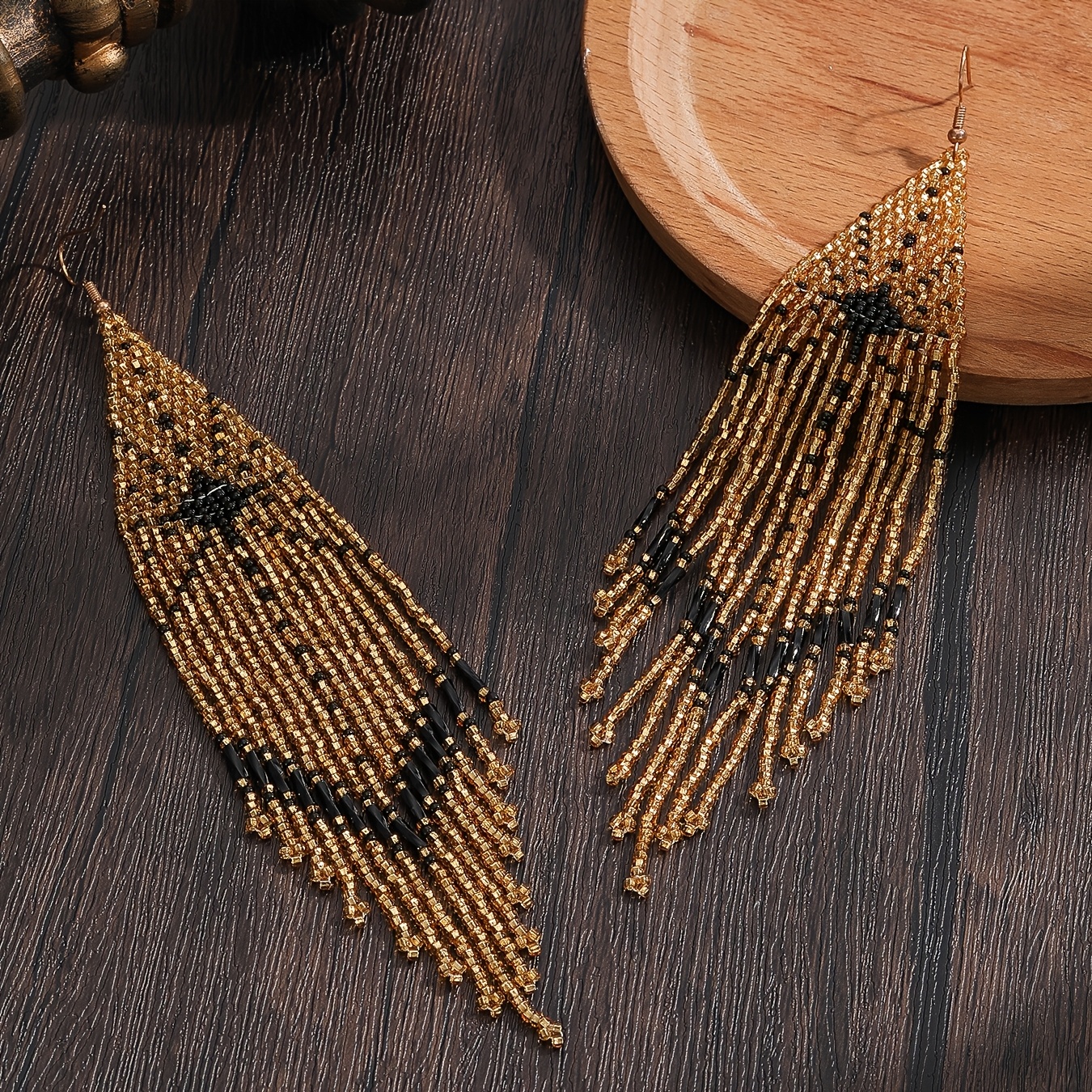 Women's Bohemian Sun Pattern Beaded Drop Earrings