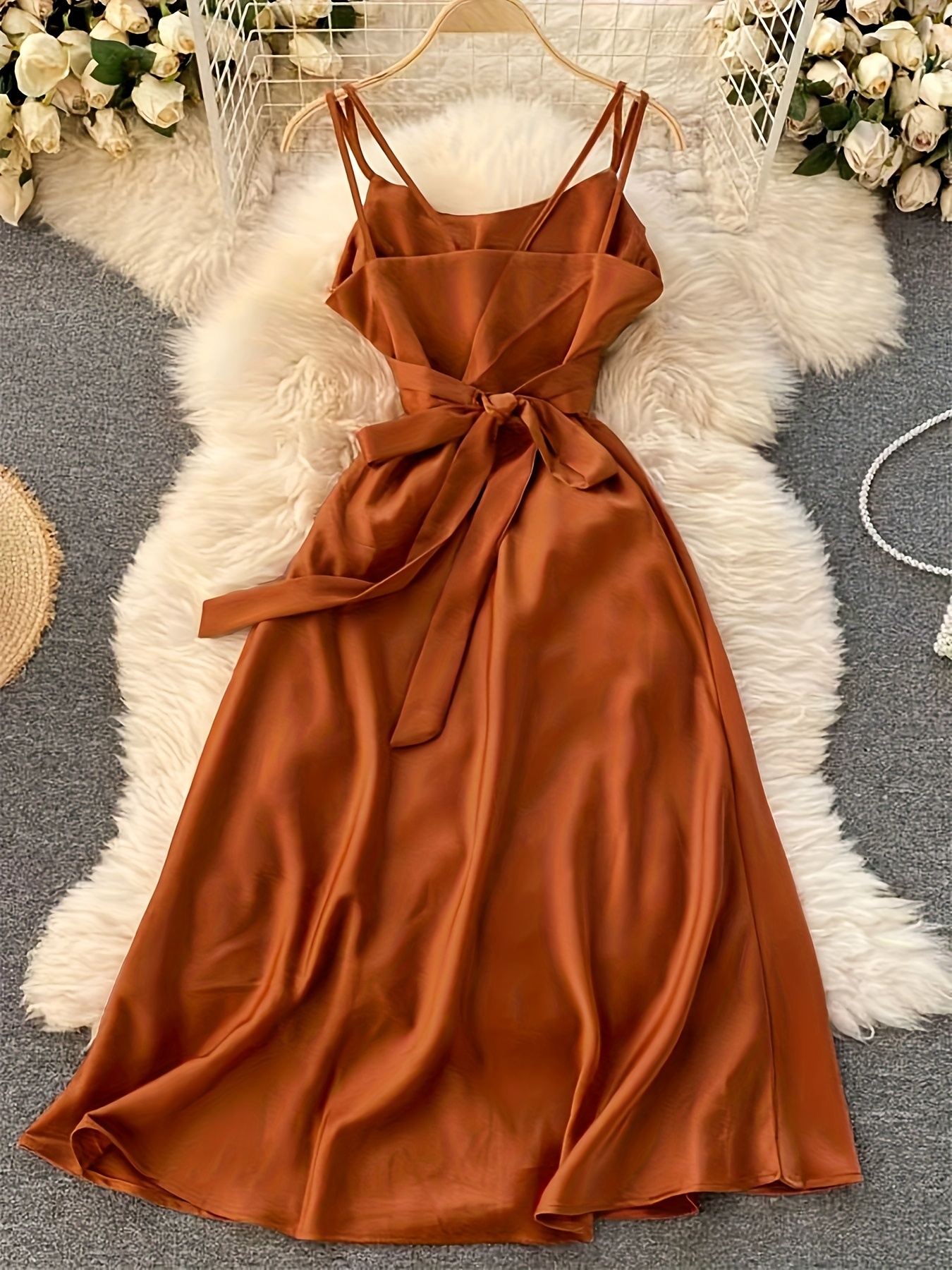 womens midi slip dress a line dress beach summer - Temu Bahrain