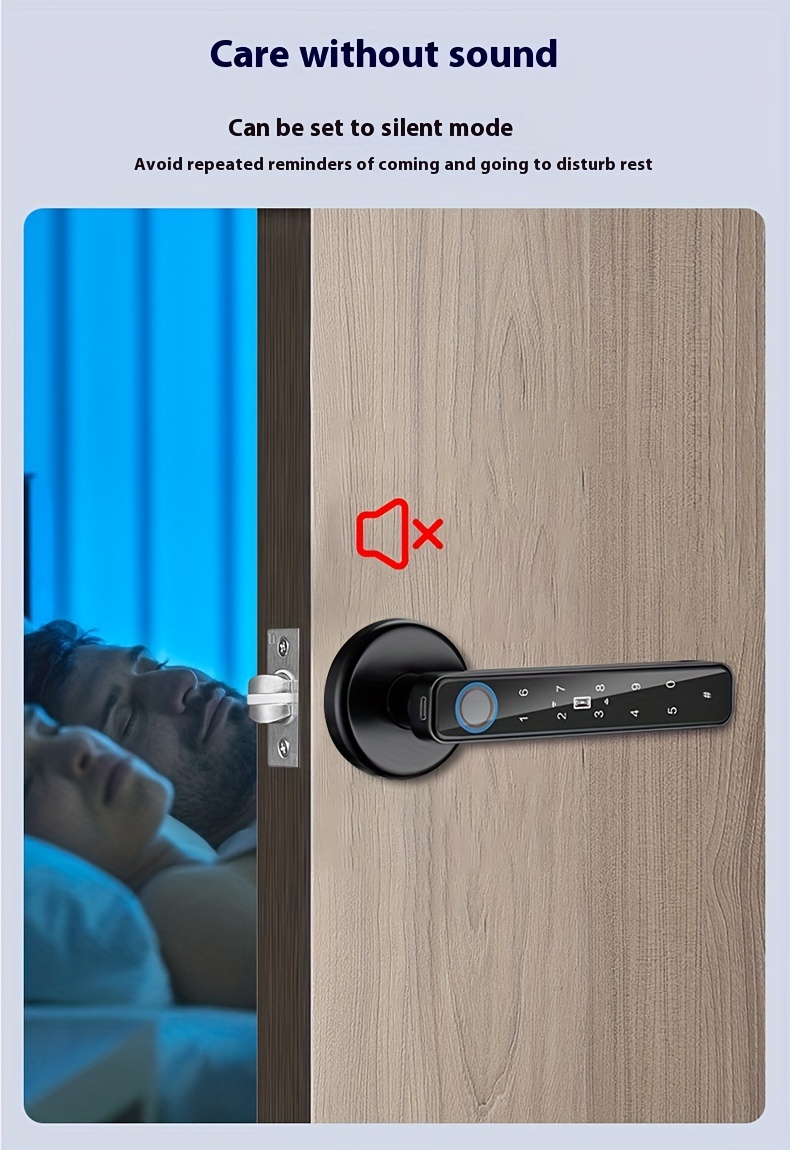 Serrure à empreinte digitale et mot de passe, serrure de porte électronique intelligente pour la maison et le bureau, installation facile sans perçage, lecteur de carte électronique à empreinte digitale et mot de passe