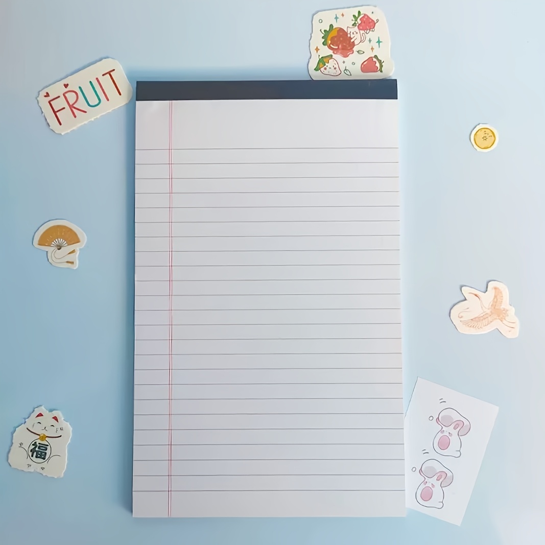 TEMU Bloc de notas A5 de papel desprendible con rayas , cuaderno de notas portátil