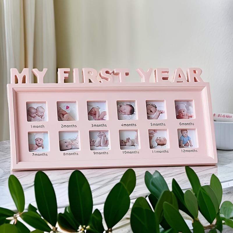 12 slot childhood growth record photo frame 1 12 months photo display stand