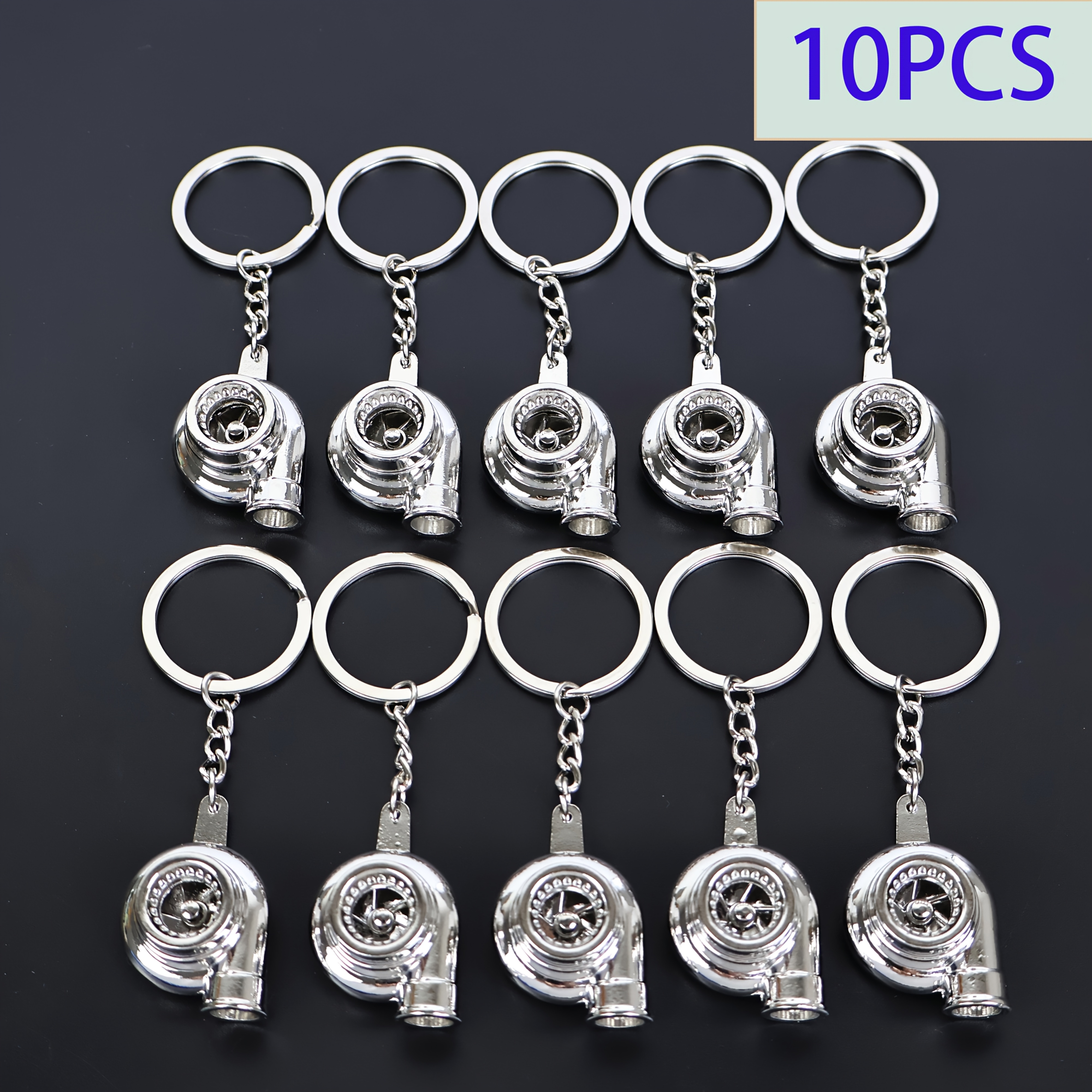 TEMU 10pcs Turbo Keychain Car Keychain Unique Car Accessories, Unique Gift For Car Enthusiasts. Car Keychain Accessories | Unique Keychain Design |