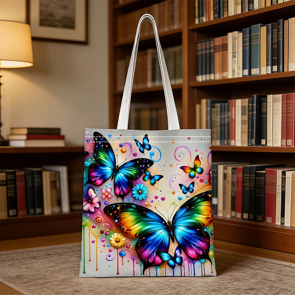 TEMU 1pc, Colorful Flower Bouquet. Theme Women's Shoulder Bag, Multifunctional, Handbag, Clutch, Evening Bag, Travel Essential, Exquisite ,