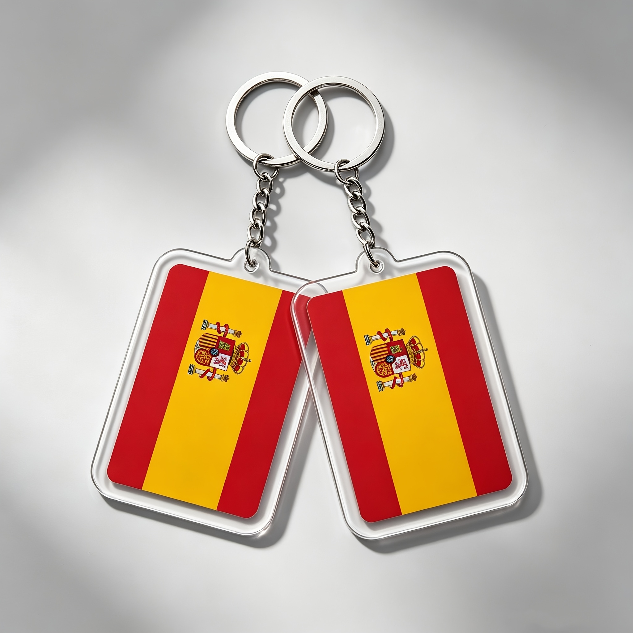 TEMU 2D, Llavero acrílico 2D, 2 piezas de llavero de española con cadena acrílica, colores vibrantes, española clásica, adecuado para de España,