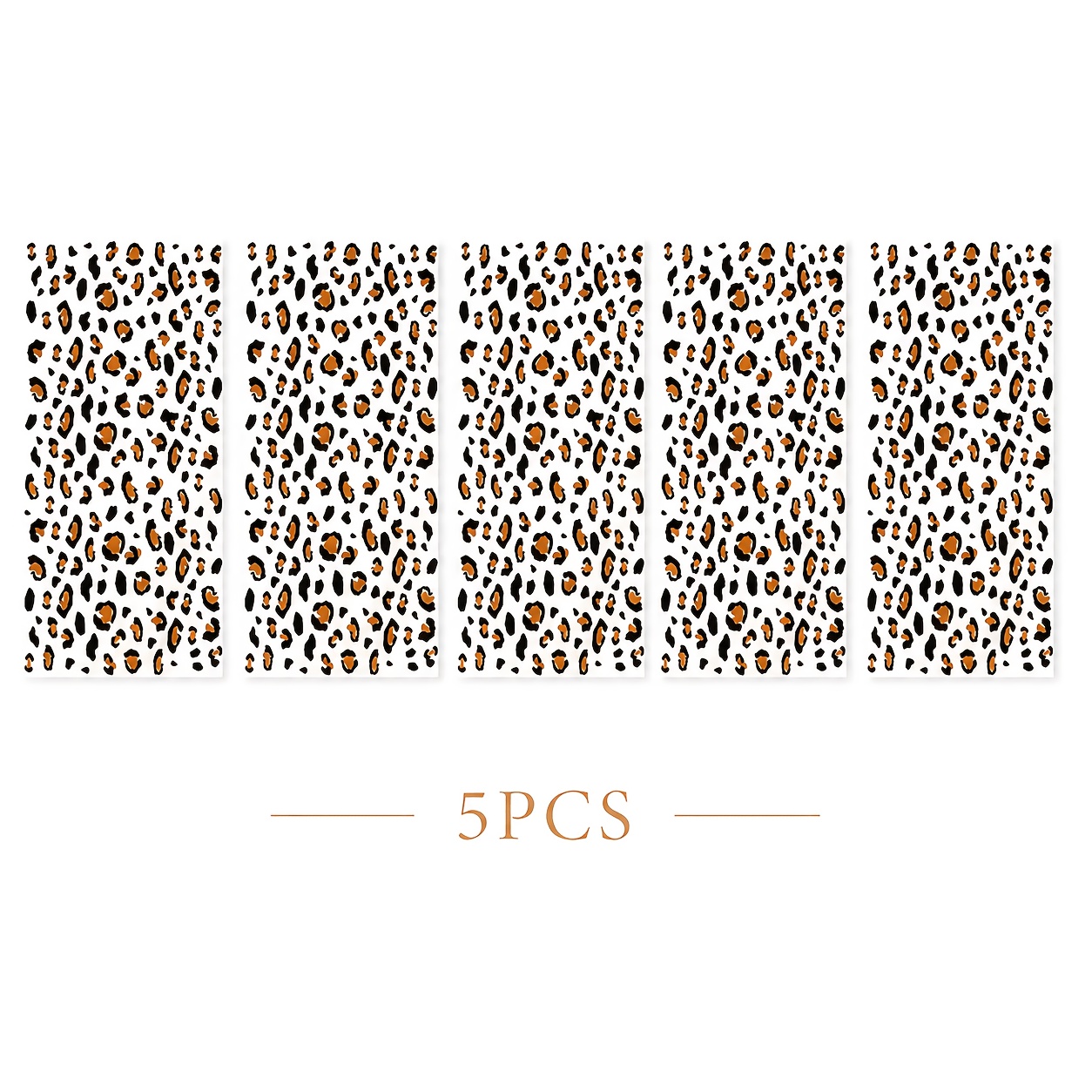 TEMU Adesivi per tatuaggi temporanei con stampa animalier da 5 pezzi, Decalcomanie artistiche con macchie di leopardo per e corpo, Decorazione per